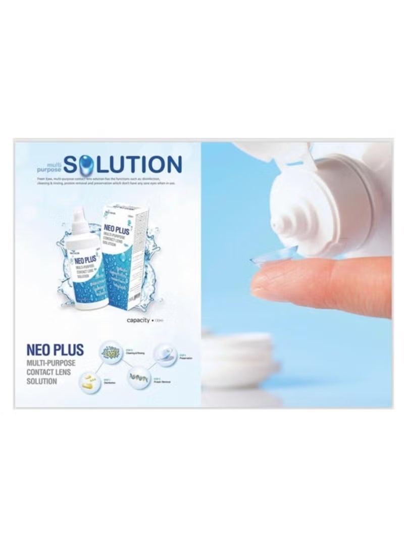 نيو بلس محلول عدسات لاصقة متعدد الإستخدامات 130 مل يحتوي على حافظة عدسات - Image 2